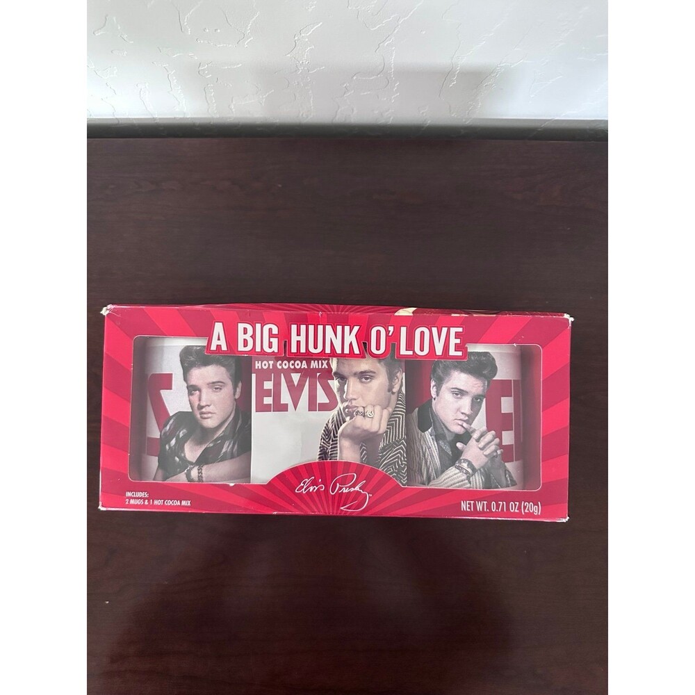 2013 Elvis Presley A Big Hunk O' Love 2 Coffee Mug Gift Set Hot Cocoa New in Box